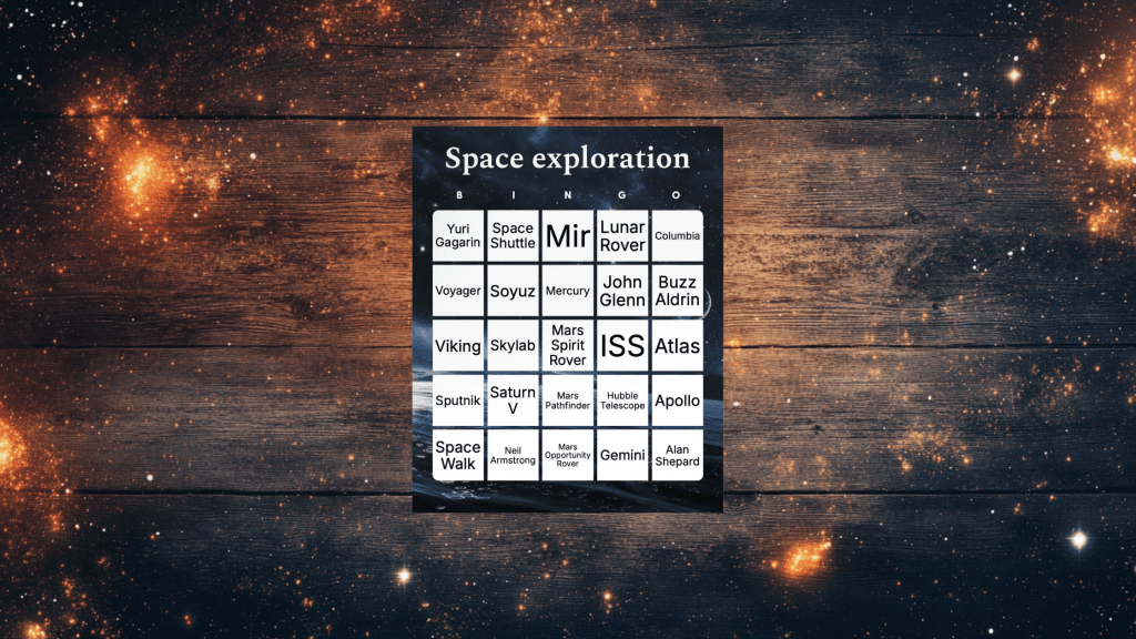 space bingo card