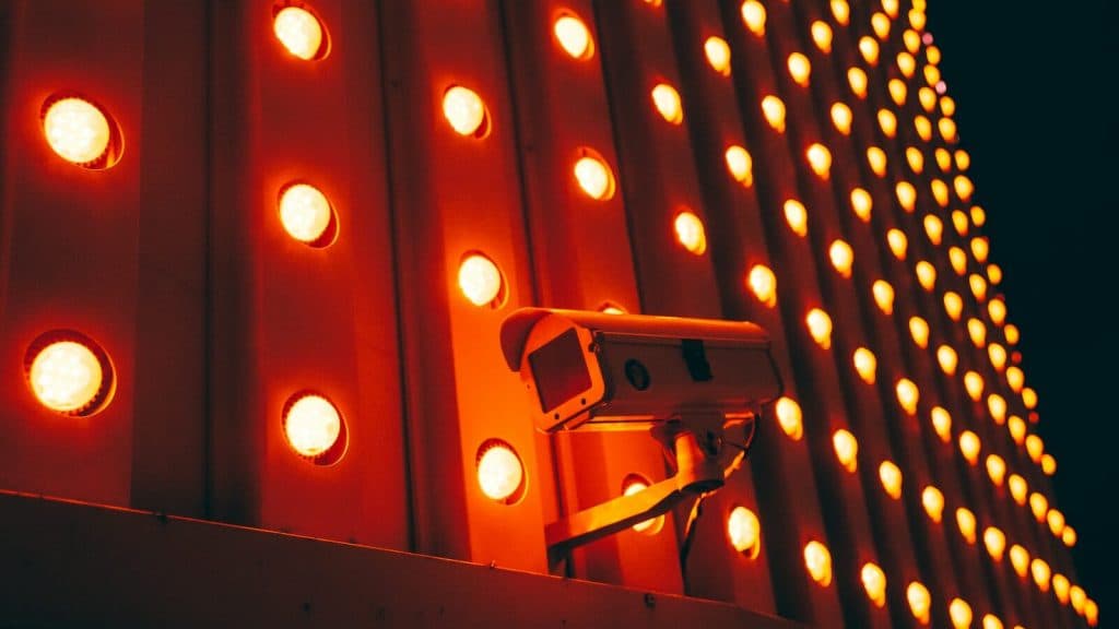 white bullet camera during nighttime